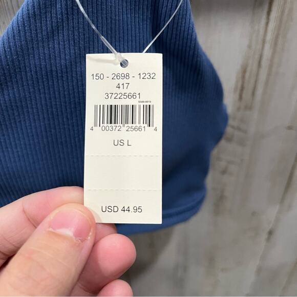 New OFFLINE BY AERIE Goals RIBBED PLUNGE SPORTS BRA Marbled Blue - Picture 7 of 7